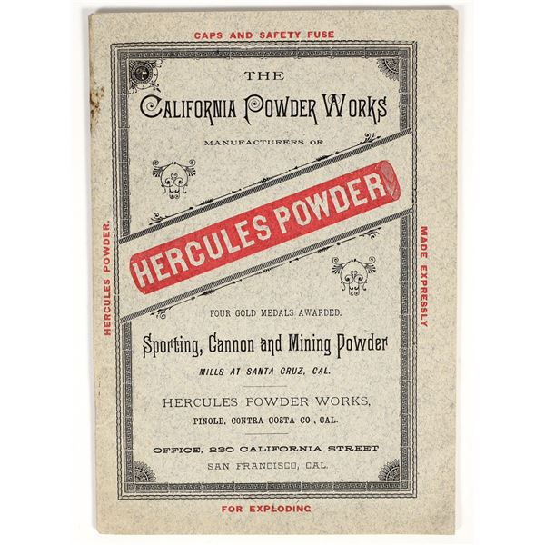 1893 California Powder Works Hercules Powder Mining Dynamite Booklet [201132]