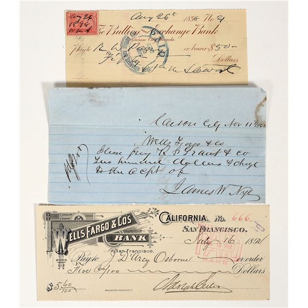 Key Comstock & Nevada Autographs: Sutro, Nye, Stewart [204900]