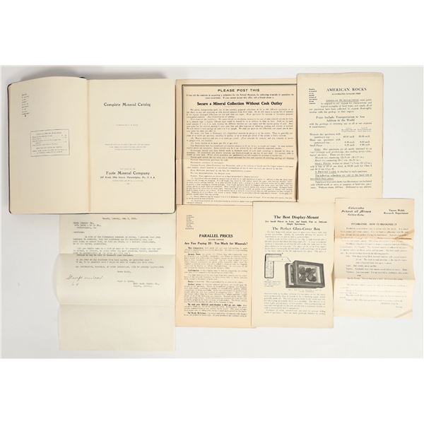 Complete Mineral Catalog by WM Foote, 1909 [200928]