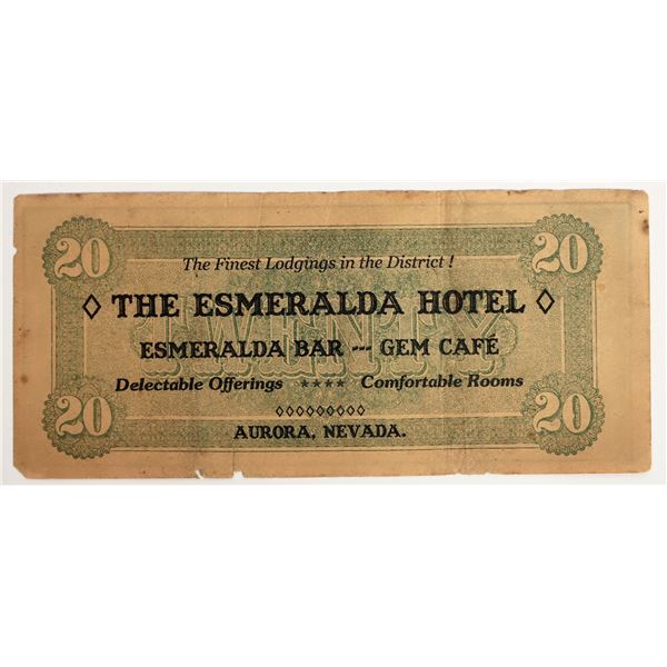 Esmeralda Hotel, Aurora, Nevada Advertising Currency Note [204775]