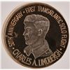 Image 3 : 50th Anniversary Charles Lindbergh Transatlantic Flight Cover w/ 10 kt. Gold Medallion [201546]