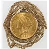 Image 1 : U.S. Liberty Head $20 Gold Piece Necklace: 1896-S [193166]