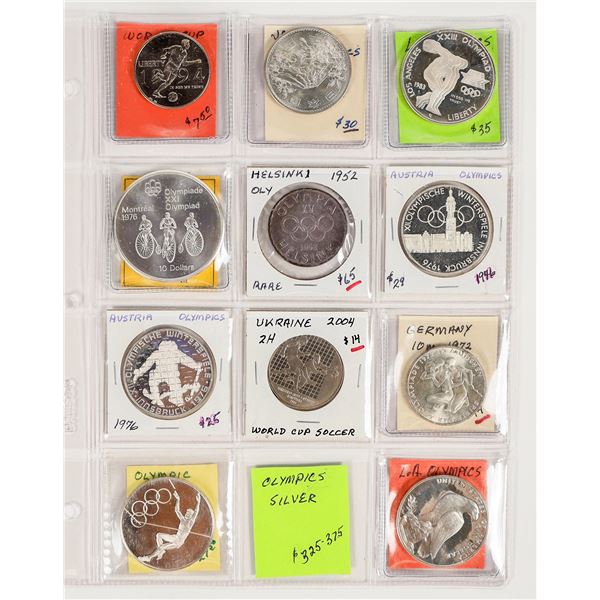 Silver Coins, Olympic Themes. 11pcs [191962]