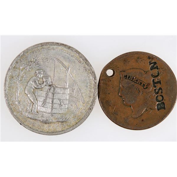 Temperance Medal/Counterstamped Large Cent [204656]