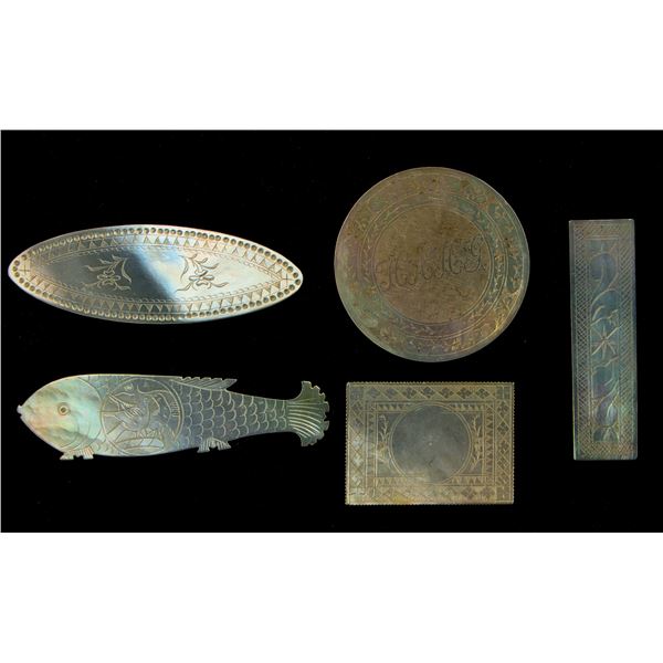 Chinese Mother of Pearl Gaming Tokens [204369]