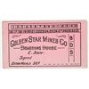 Image 1 : Golden Star Mines Co. Boarding House Meal Card, c.1910 [195350]