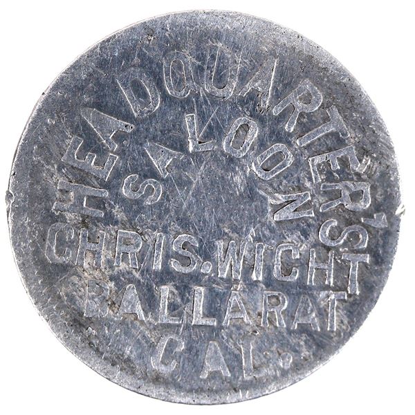 Headquarters Saloon Token, Ballarat, CA [204853]