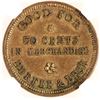 Image 1 : Durfee & Peck Indian Trader 50c Token [203517]