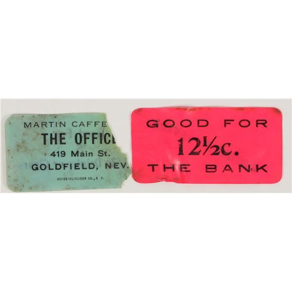 Two Different Goldfield, Nevada Celluloid Tokens [205030]