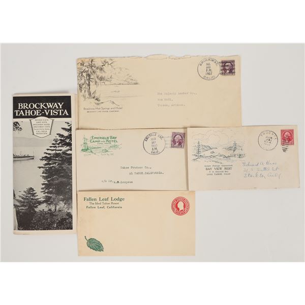 Lake Tahoe Ephemera: Corner Ad Covers & Rare Resort Brochure [205219]