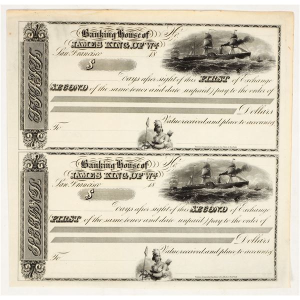 Banking House of James King of William Exchange Sheet, c.1850s [195471]
