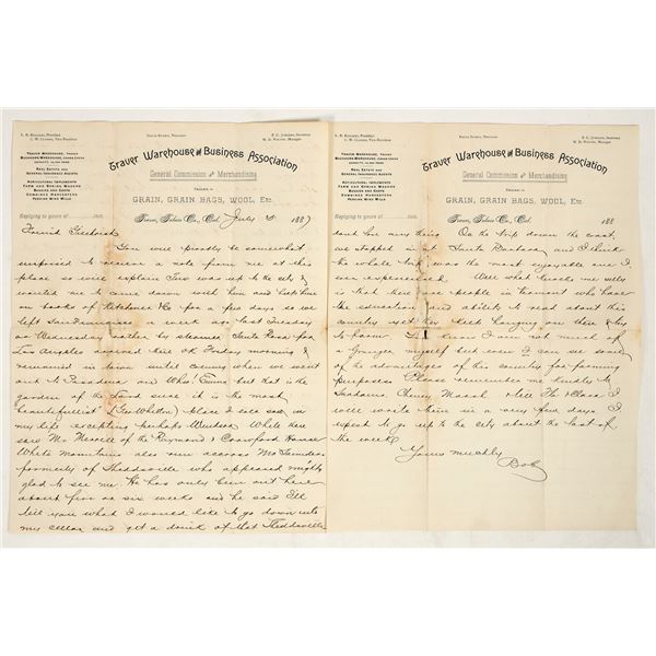 California Travel Letter 1887 [201287]