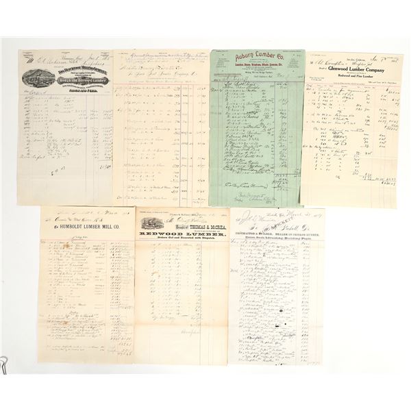 Early Western States Lumber Billheads (CA, MT, CO) [198190]