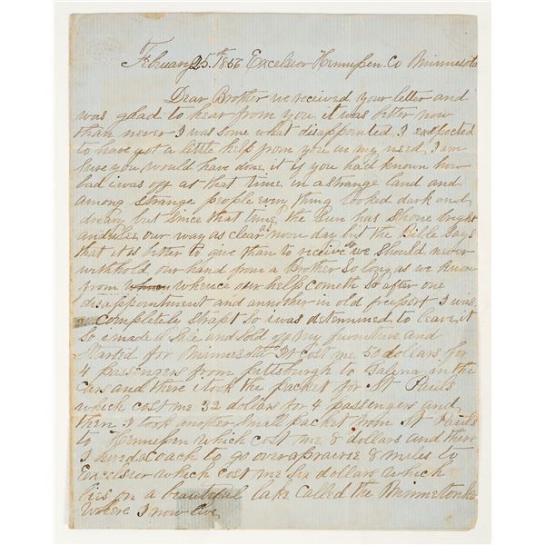 Man Sells Everything to Move Family To Unsettled Area in Minnesota 1856 [200724]