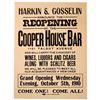 Image 1 : Cooper House Bar Broadside, 1910 [164881]