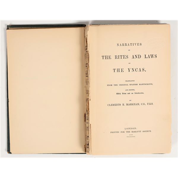 'Narratives of The Rites and Laws of the Yncas', 1873 [201307]