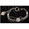 Image 1 : Pocket Watch Silver Chain, Fancy Floral Design - Antique [205064]