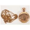Image 2 : Nassau 14k Gold filled Pocket Watch w/Chain and Case - RARE! [205452]
