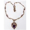 Image 1 : c1890 Vintage Gold Necklace, Amethyst, Rose Qtz, Topaz [202137]
