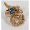 Image 1 : Men's 14-Karat Snake Ring w/Blue Star Sapphire Approx size: 9.5 [204403]