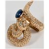 Image 2 : Men's 14-Karat Snake Ring w/Blue Star Sapphire Approx size: 9.5 [204403]