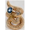 Image 4 : Men's 14-Karat Snake Ring w/Blue Star Sapphire Approx size: 9.5 [204403]
