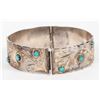 Image 1 : Sterling Silver & Turquoise Chunky Hinged Vintage Bracelet [202138]