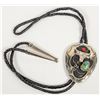 Image 2 : Bovine Bolo Tie w/ Turq & Coral Inset, Chrome [202600]