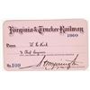 Image 1 : Virginia & Truckee Railway Annual Pass, 1910 [201498]