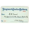 Image 1 : Virginia & Truckee Railway Annual Pass, 1911 [201497]