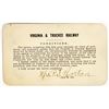 Image 2 : Virginia & Truckee Railway Annual Pass, 1916 [201496]