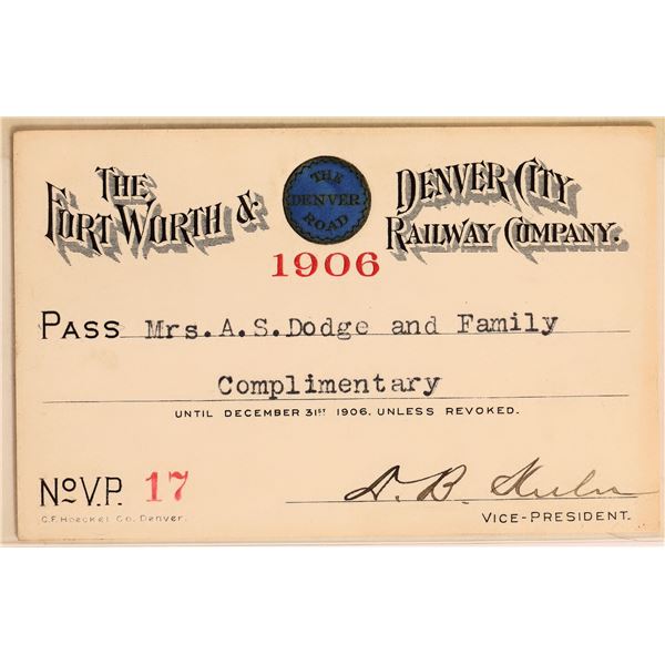 Fort Worth & Denver City Railway Pass, 1906 [172082]