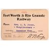 Image 1 : Fort Worth & Rio Grande Railway Pass 1902 [180417]