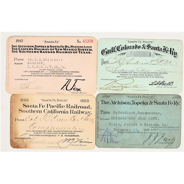 Four Different "Santa Fe Route" Railroad Passes [200922]