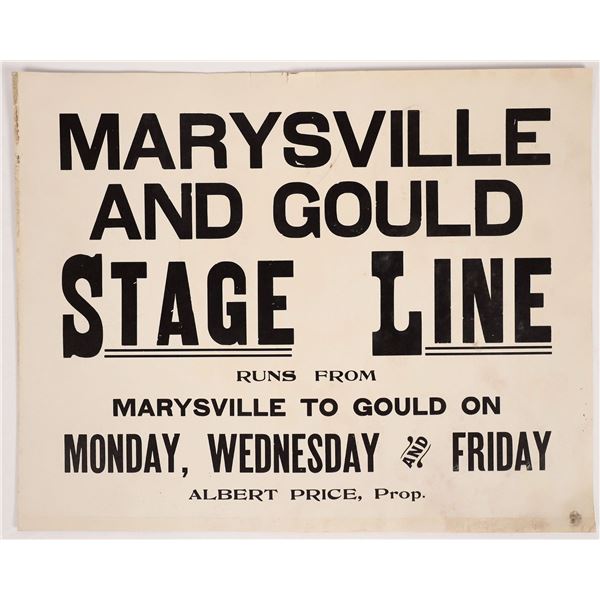 Marysville and Gould Stage Line Sign [167832]