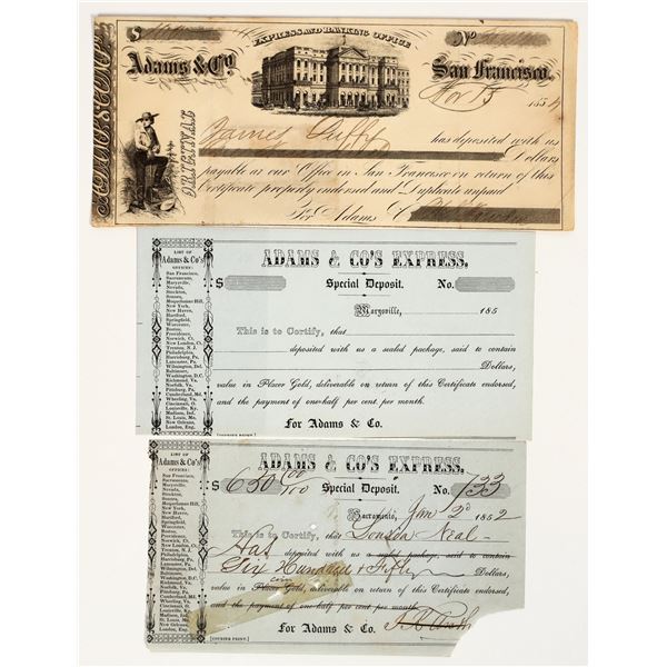 Adams & Co. Express California Gold Rush Ephemera [204620]