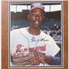 Image 2 : Henry Aaron Autographed Hat & Photo Shadow Box [187730]