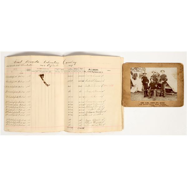 Nevada 1st Cavalry Payroll and Mounted Photograph, 1890s, Spanish-American War [204546]