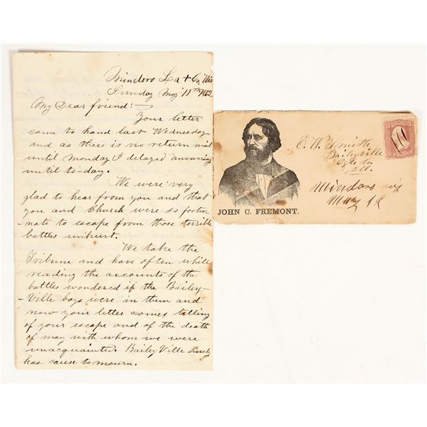 Civil War Letter with John C. Fremont Cover, 1862 [201475]