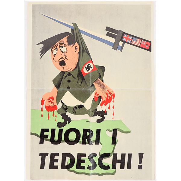 Anti Nazi Poster, Color, Italian Caption, SCARCE [204269]