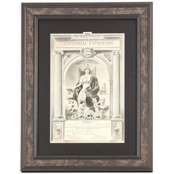 Tennessee Centennial Exposition Framed Award, 1897 [197407]