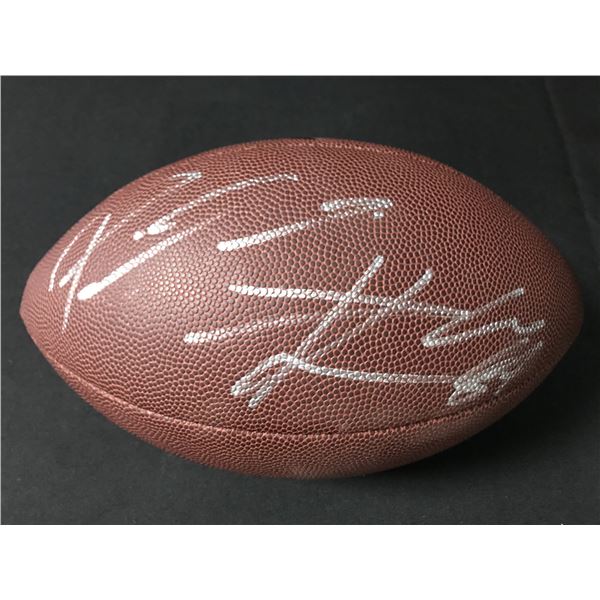 PATRICK MAHOMES AND TRAVIS KELCE SIGNED FOOTBALL (ACE COA)