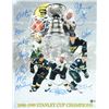 Image 1 : 1998-99 DALLAS STARS MULTI SIGNED 11 X 18 PRINT (BECKETT COA)