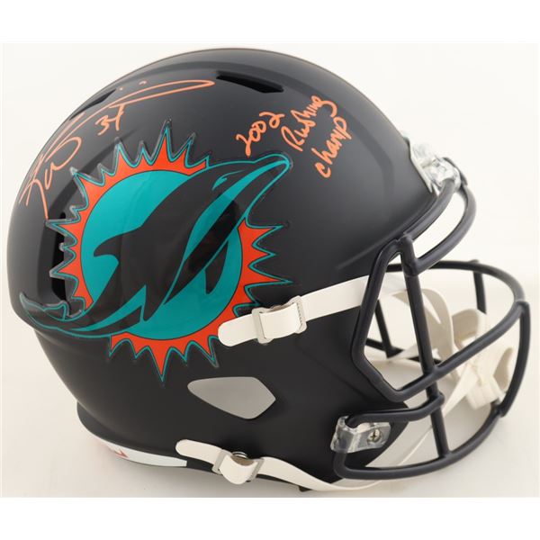RICKY WILLIAMS SIGNED AND INSCRIBED DOLPHINS FULL SIZE HELMET (BECKETT COA)