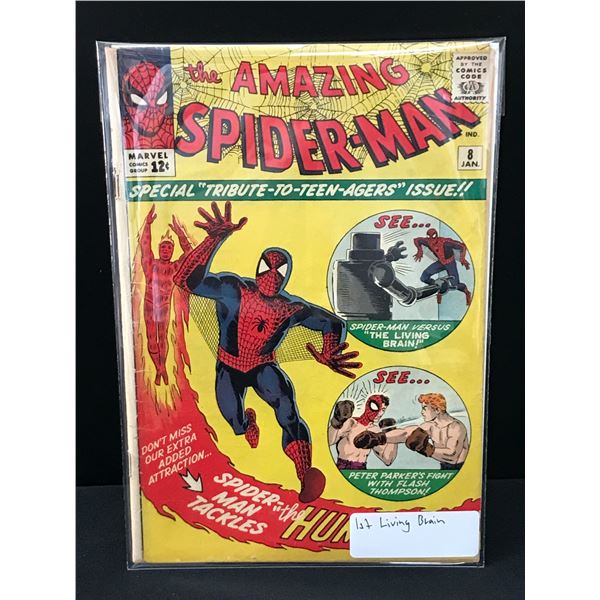 THE AMAZING SPIDERMAN #8 1ST APPEARANCE OF THE LIVING BRAIN - MARVEL COMICS