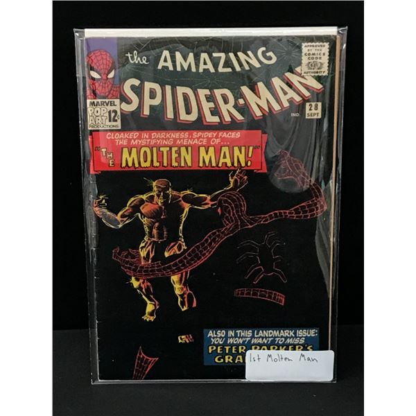 THE AMAZING SPIDERMAN #28 1ST APPEARANCE OF MOLTEN MAN -  MARVEL COMICS