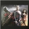 Image 1 : AFFLECK, CAVILL AND GADOT TRIPLE SIGNED 8X10 - KB COA