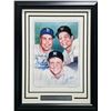 Image 1 : MICKEY MANTLE, WILLIE MAYS AND DUKE SNIDER TRIPLE SIGNED 14X20 - PSA COA