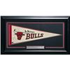 Image 1 : MICHAEL JORDAN AND ORLANDO WOOLRIDGE SIGNED AND FRAMED 9X24 CHICAGO BULLS PENANT - BECKETT COA