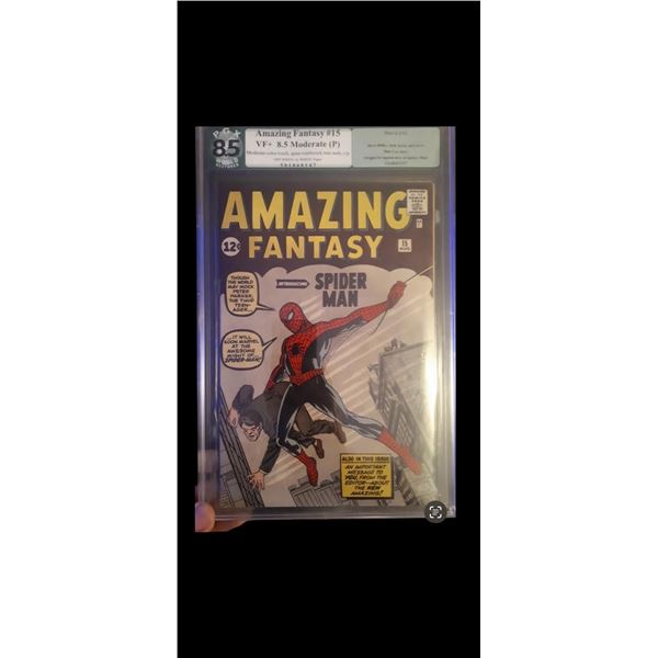 HUGE KEY MARVEL COMICS AMAZING FANTASY NO.15 (1ST APPEARANCE OF SPIDER-MAN (PGX 8,5 MODERATE P)